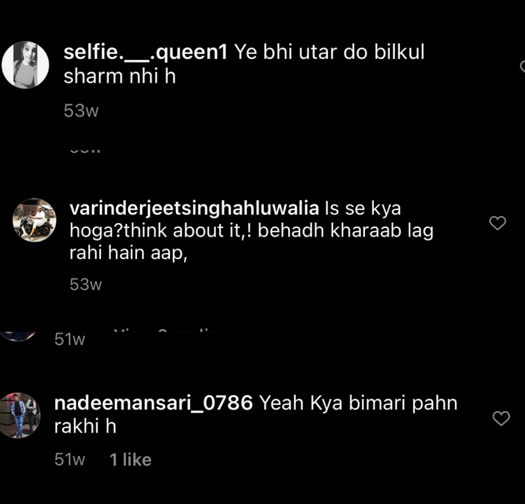 Some of the mean comments on Esha's post